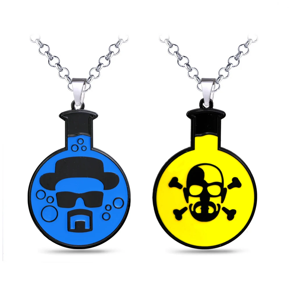 

Accessory Statement Women Necklace Movie Walter White Logo Skeleton Pendants Choker Men Link Chain Breaking Bad Ornament