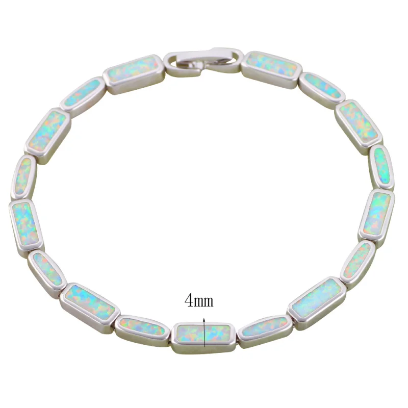 Ayowei модные браслеты с шармами белые опалом серебряные штампом красивые