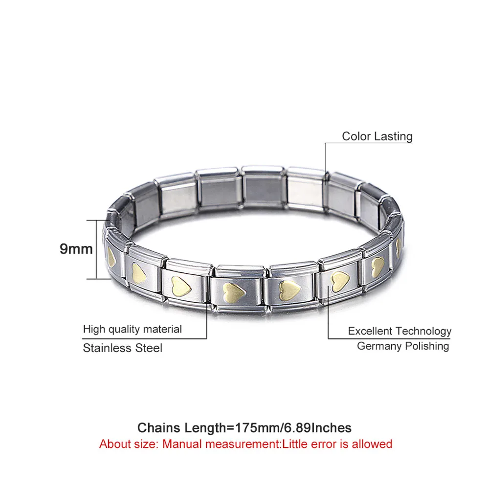 Гибкие регулируемые эластичные браслеты из нержавеющей стали звено цепи с