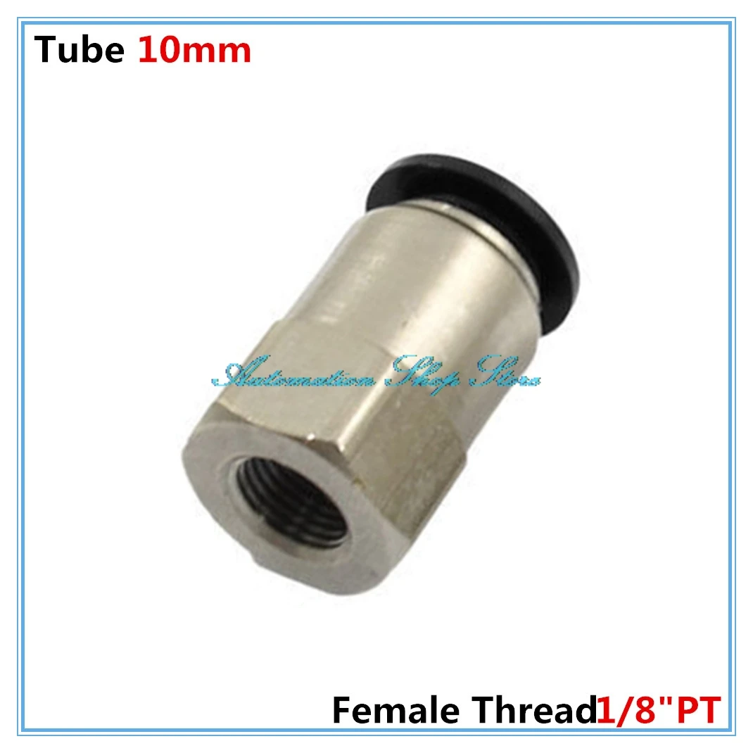 5 Pcs 1/8"PT Female Thread to 10mm Push in Pneumatic Air Quick Connect Tube Fitting Coupler PCF10-01