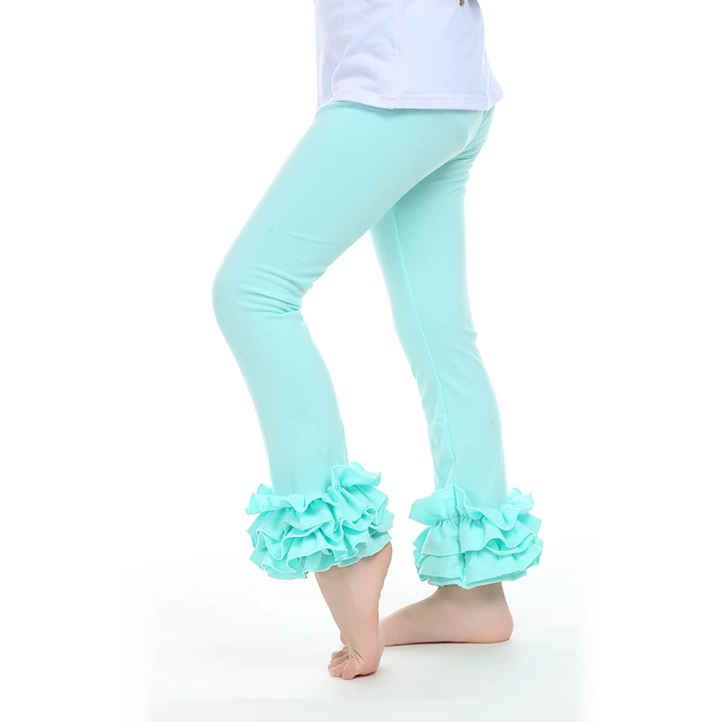 Леггинсы с тройной оборкой для девочек леггинсы двойной маленьких штаны