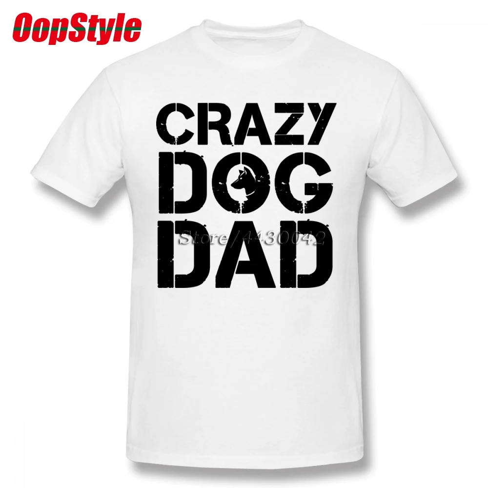 Футболка для мужчин Crazy Dog Dad хлопковая больших размеров 4XL 5XL 6XL Camiseta | Мужская