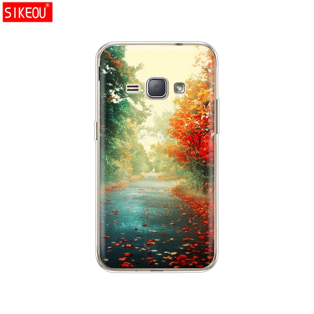 12097 Мягкий ТПУ чехол для Samsung Galaxy J1 J120 J120F SM-J120F задняя крышка 360 полная защитная Печать Прозрачный чехол цветок - Цвет: 12097