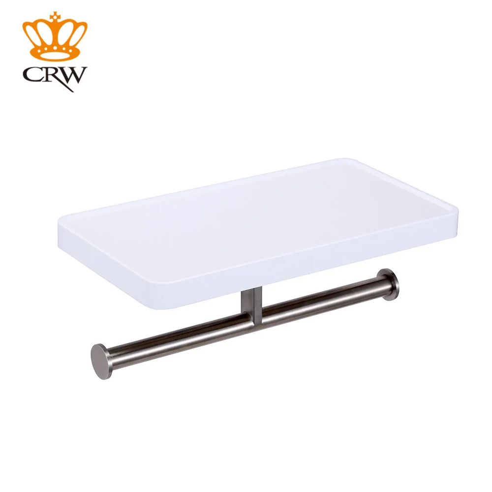 CRW держатель туалетной бумаги настенная хромированная полка для ванной комнаты