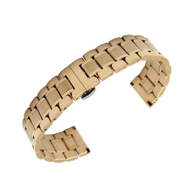 Ремешок для часов из нержавеющей стали браслет наручных с бабочкой черного