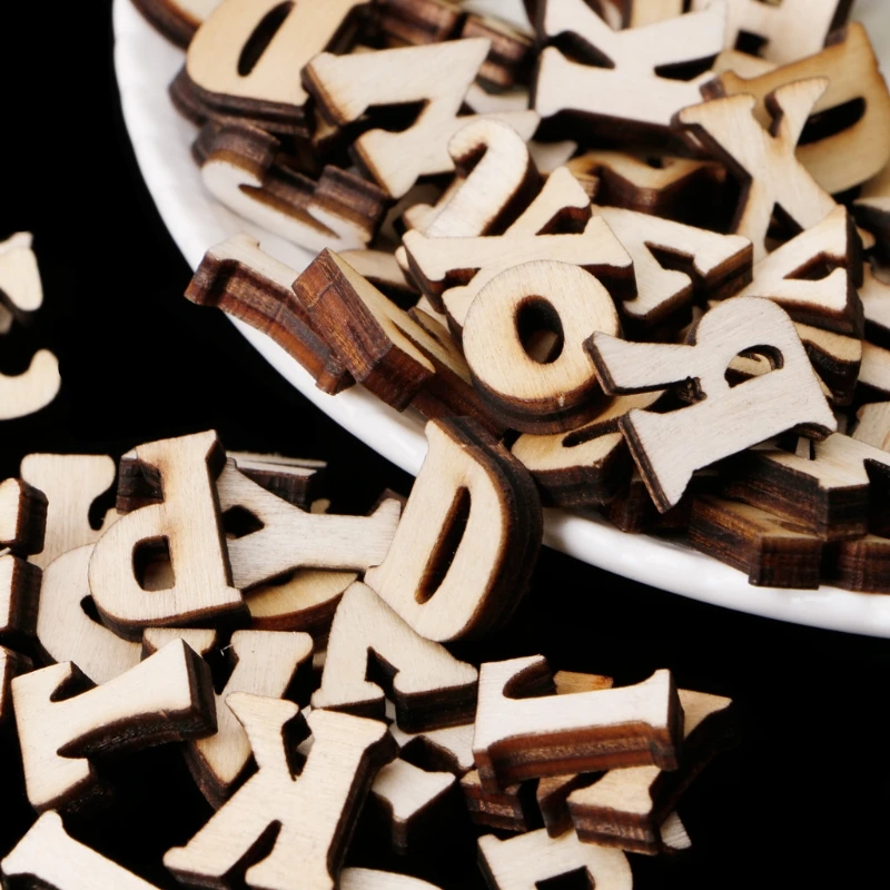 100 искусственный Деревянный алфавит украшение деревянные буквы скрапбукинг