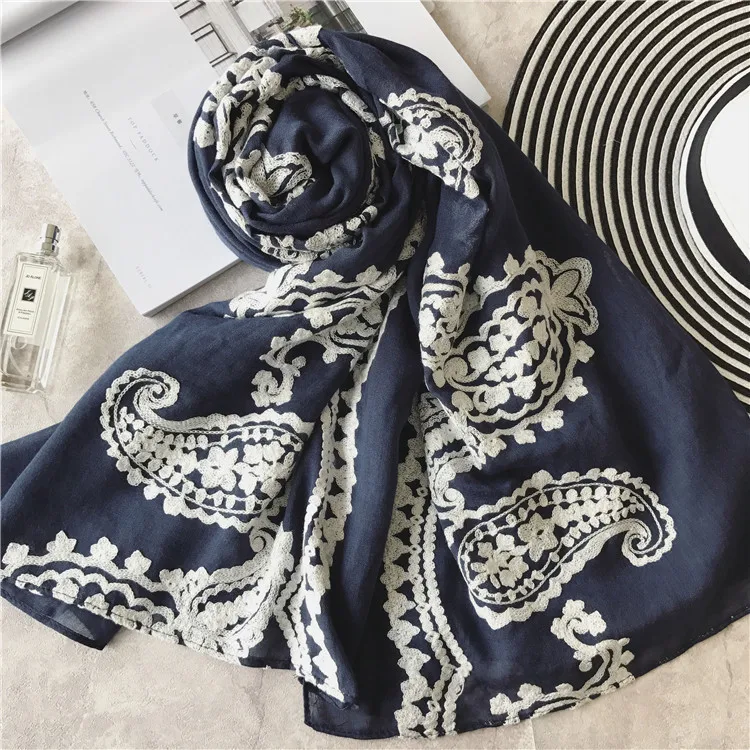 2017 Модные Винтажные шарфы с принтом пейсли женские вышитым цветочным узором