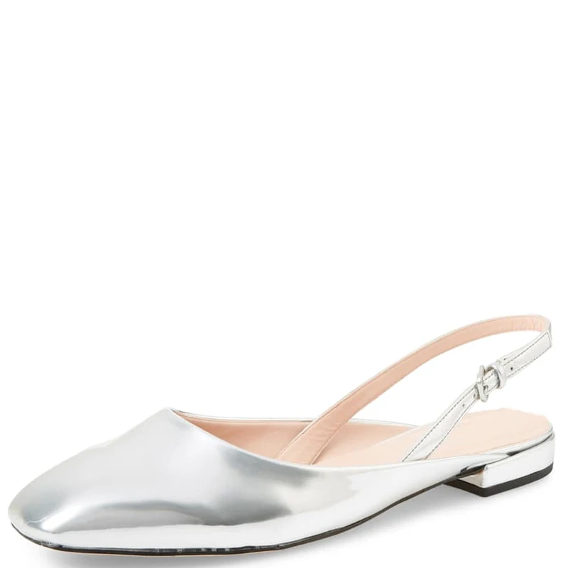 Женские летние модельные туфли на плоской подошве с квадратным носком и ремешком