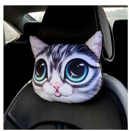 1pc headrest Автомобильная кошка Huskie собака плюшевое покрытие ремня безопасности подголовник для шеи бумажное полотенце Чехол держатель ткани мягкая игрушка подарок для девочки - Цвет: 1pc headrest