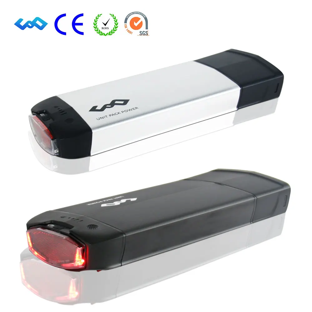 Е-байка 36В 13Ah задний стеллаж для выставки товаров Батарея для Bafang BBS01 500W 350 W, фара для электровелосипеда в Батарея с хвостом светильник