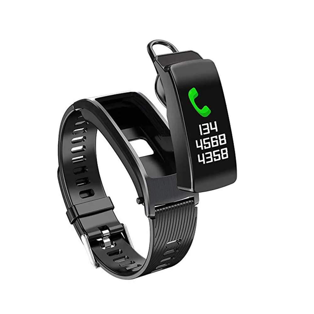 2-в-1 Bluetooth наушники Смарт Браслет для измерения кровяного давления монитор сердечного ритма вызова умные часы Фитнес gps трек спортивный браслет