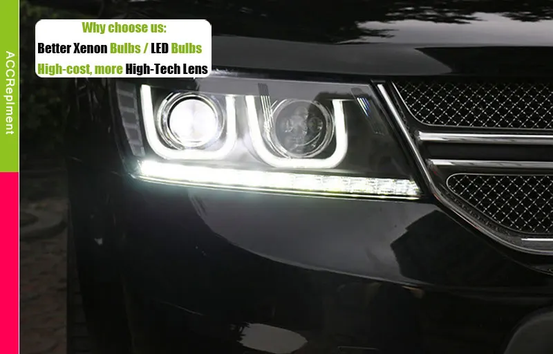 Автомобильный Стайлинг для Dodge Avenger головной светильник s U angel eyes 2009- для Avenger светодиодный светильник Q5 bi xenon объектив СВЕТОДИОДНЫЙ прожектор