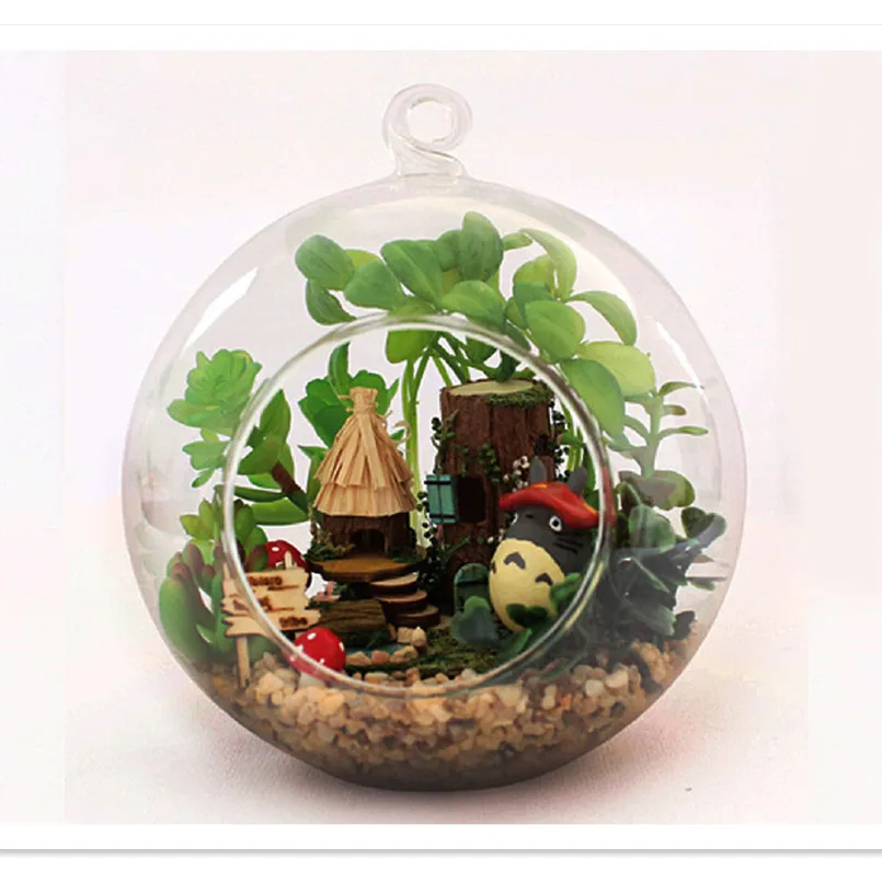 Деревянный сборный кукольный домик сделай сам Totoro миниатюрная модель фотодомик