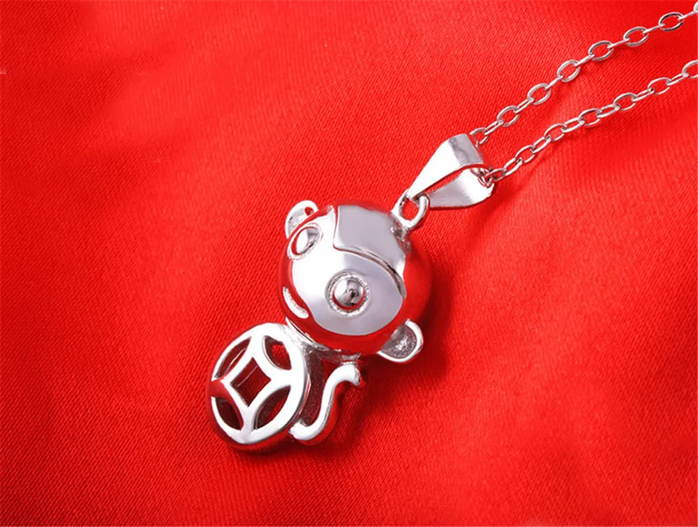 Фото 100% Silver 925 Jewelry Sterling Necklace for Women Cute Coin Monkey Pendant girls Украшения и аксессуары 100% Silver 925 Jewelry Sterling Necklace for Women Cute Coin Monkey Pendant girls Украшения и аксессуары