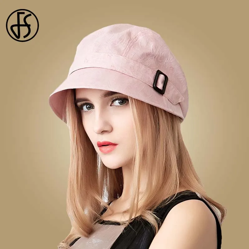 

FS Fashion Cotton Sun Hat For Women Outdoor Foldable Beach Hats Blue Pink Dark Gray Wide Brim Casual Visor Caps Femme