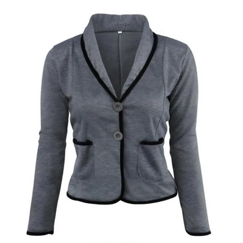 

Ladies Blazer Autumn Plus Size Elegant Slim Solid Short Clothes For Female Business Suit Long Sleeve Tops Causal Women jacket