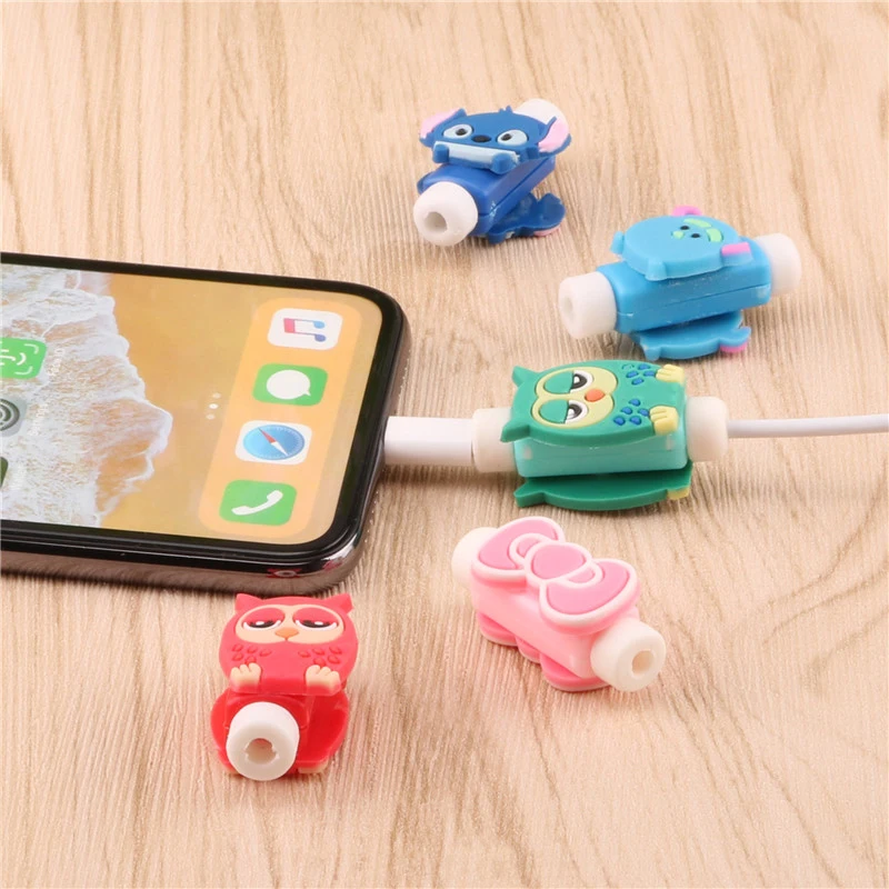Siancs 2 шт. симпатичный usb кабель защитный чехол для кабеля чехол для IPhoneXS 7 8 плюс стежка для защиты кабеля в подарок зарядный кабель "мультяшка" кабель протектор