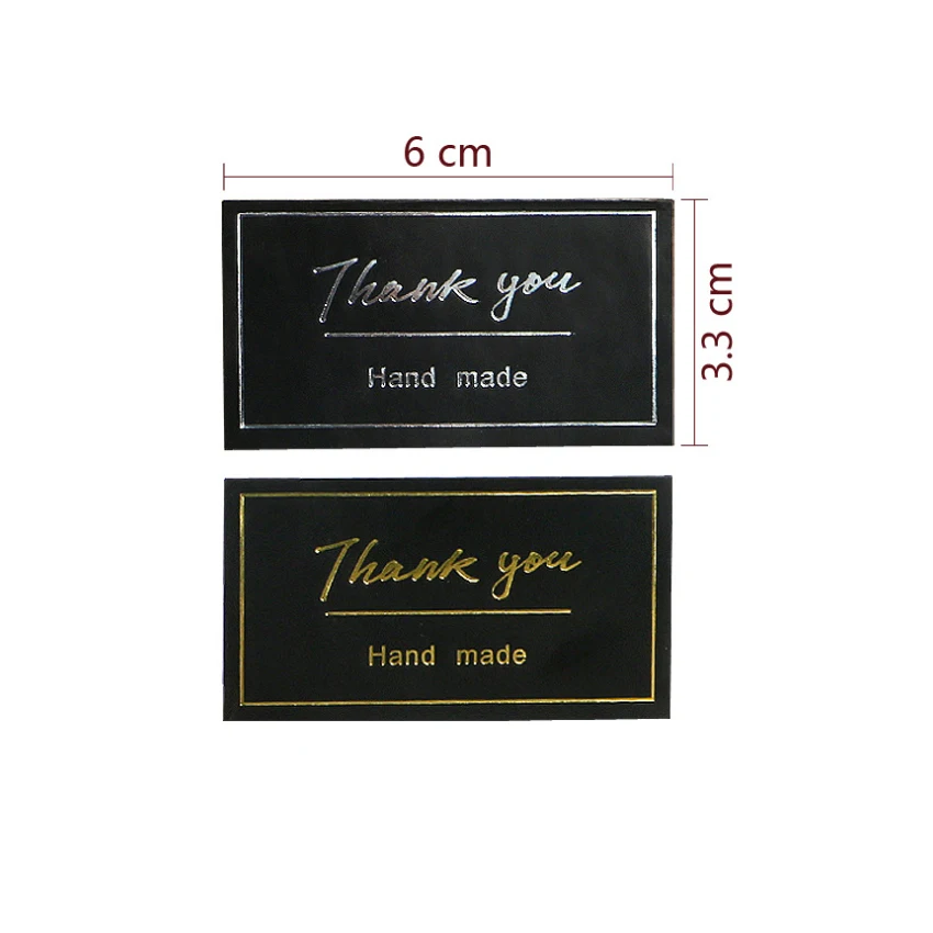 60 шт./лот Thank you hand mad черная самоклеящаяся Уплотнительная наклейка изделия ручной