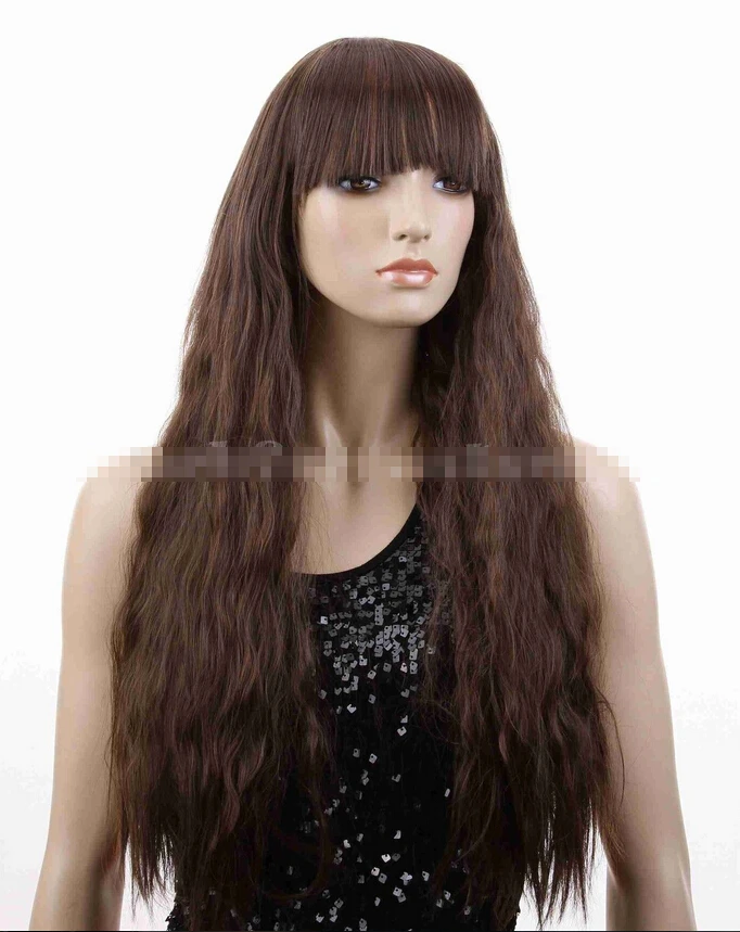 Бесплатная доставка USPS к США АНИМЕ Светло-Коричневый Женщины Длинные Вьющиеся