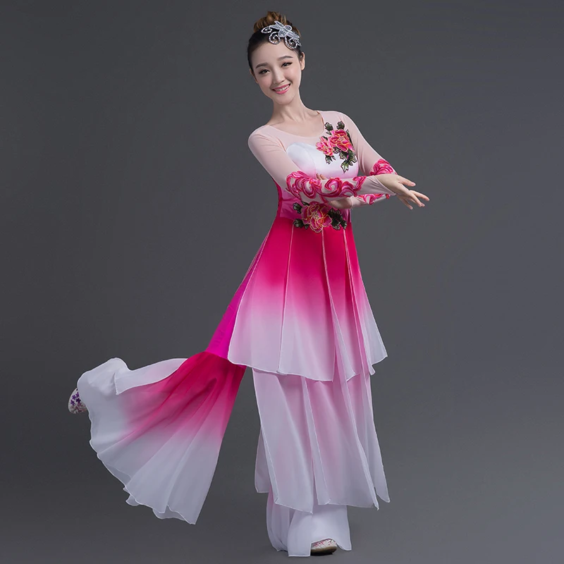 Китайский hanfu Женский Классический танцевальный костюм изящный вентилятор