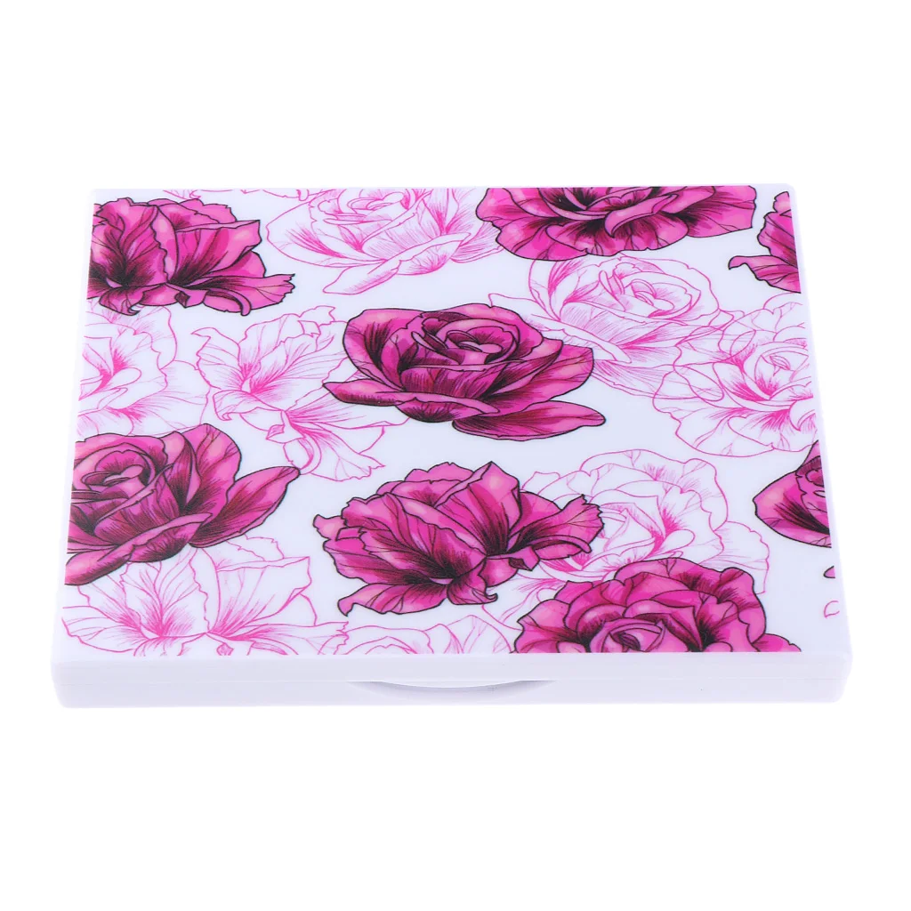 Red Rose Flower Пустая Магнитная палитра для макияжа, большой магнитный косметический держатель для теней для век для DIY яркий и Романтический Модный узор - Цвет: Red Rose Flower