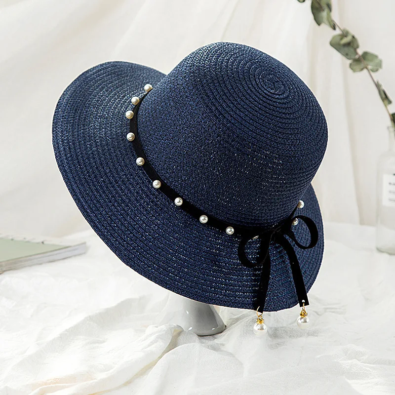 2018 new spring and summer sunscreen sun hat ladies along the pearl straw Korean beach UV cap | Аксессуары для одежды