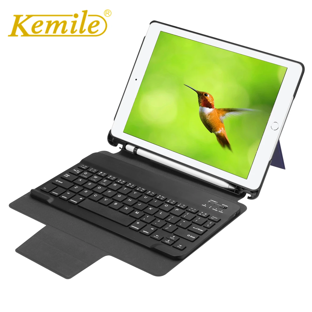 Чехол Kemile для Ipad 2018 беспроводная клавиатура с Bluetooth 3 0 автоматический режим сна