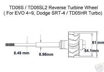 Kinugawa Turbo колесо турбины для Mitsubishi TD06SL2 TD06SL2R EVO 4~ 9 Вт/11 лезвие(обратный