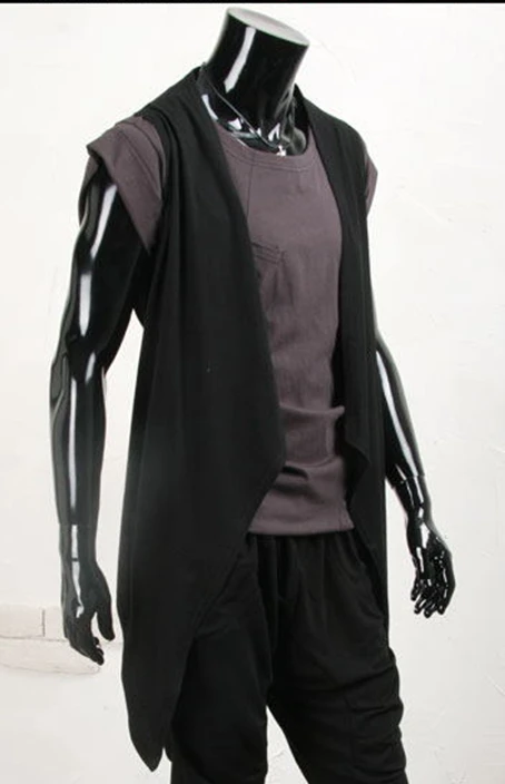 Парикмахер метросексуал Повседневная футболка нерегулярный жилет длинный шаль