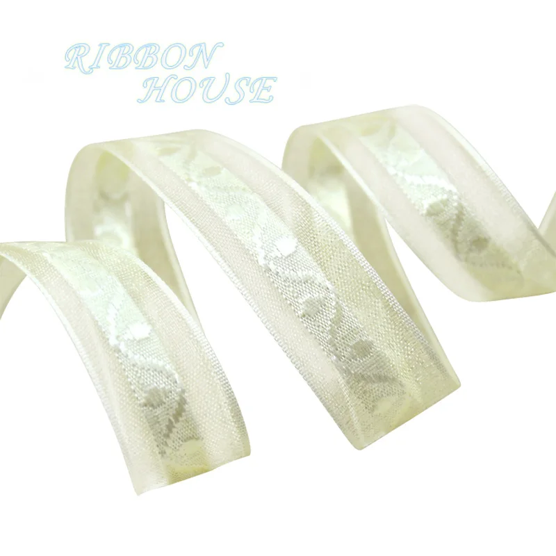 20 мм жаккардовая лента из органзы цветная Красивая серия подарочных лент | Дом и