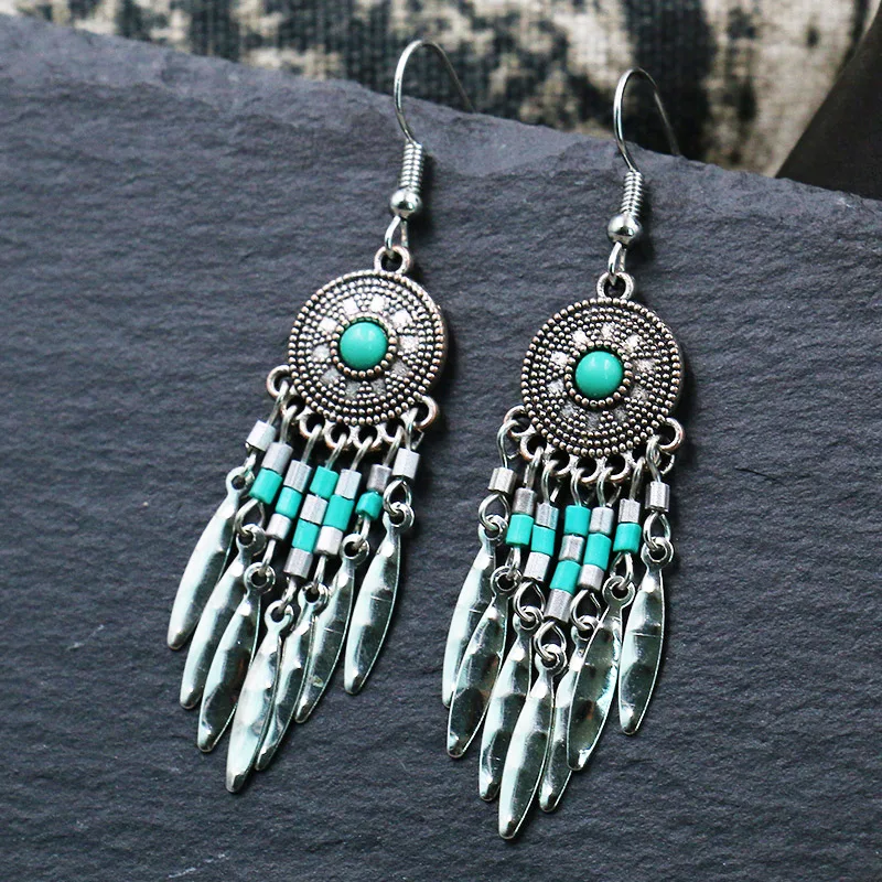 Модные разноцветные бисер серьги с кисточками украшения в стиле бохо этнические