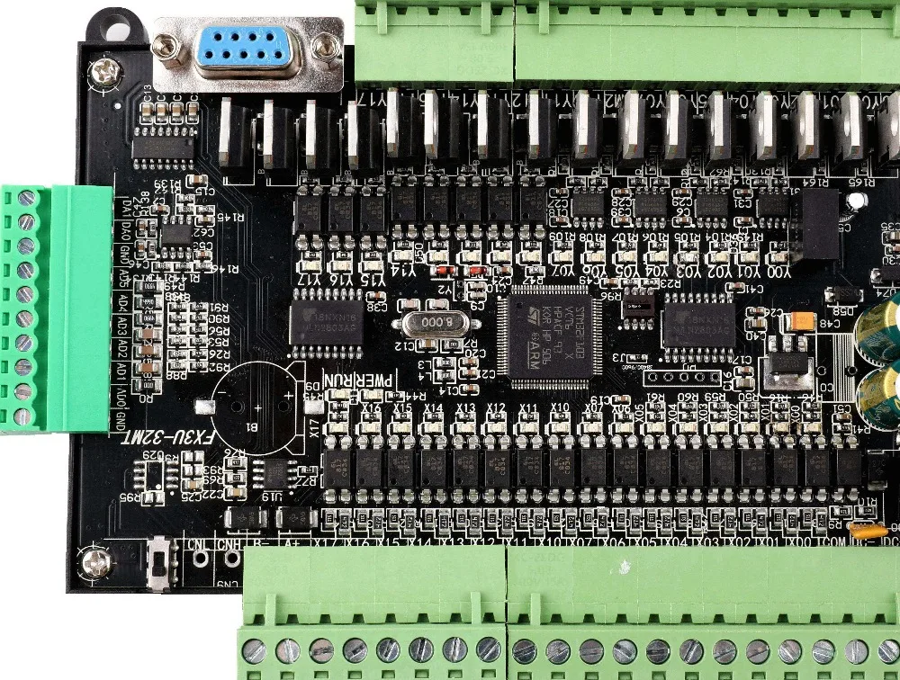 FX3U LE3U 32MT 6AD2DA 16 вход 16 транзисторный выход 6 аналоговый вход 2 аналоговый выход plc контроллер RS485 RTC(часы в режиме реального времени