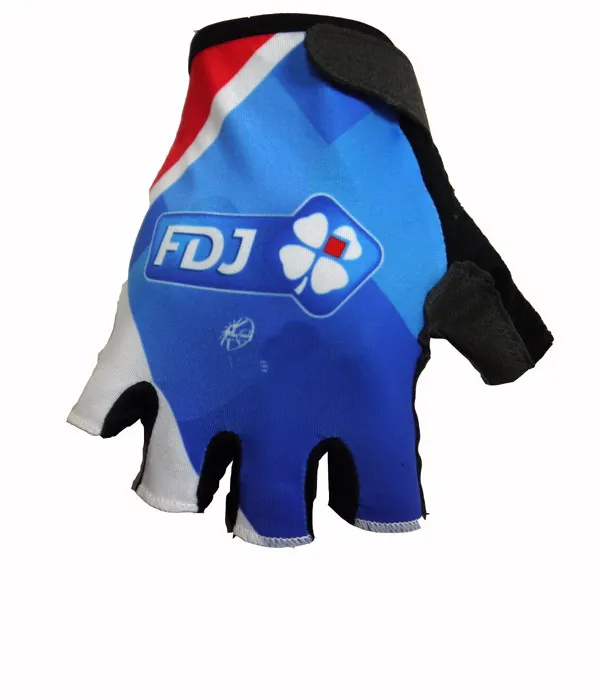 2015 FDJ Pro команда 2 вида цветов одна пара спортивные перчатки без пальцев Велоспорт