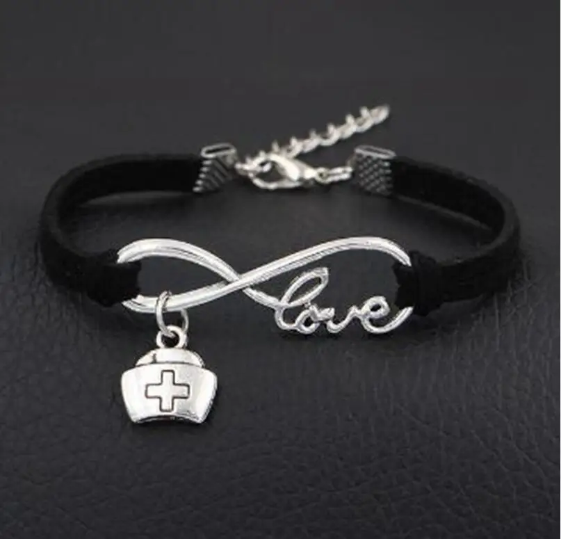 1 шт./лот браслет с подвеской Love lucky 8 Infinity медсестра Доктор медицина коробка Кепка