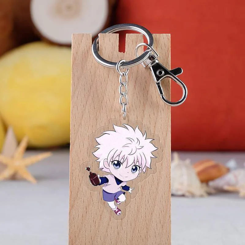 H03 Аниме Охотник х Охотник брелок мультфильм фигурка Killua Zoldyck Kurapika двухсторонний акриловый кулон брелок - Цвет: H03