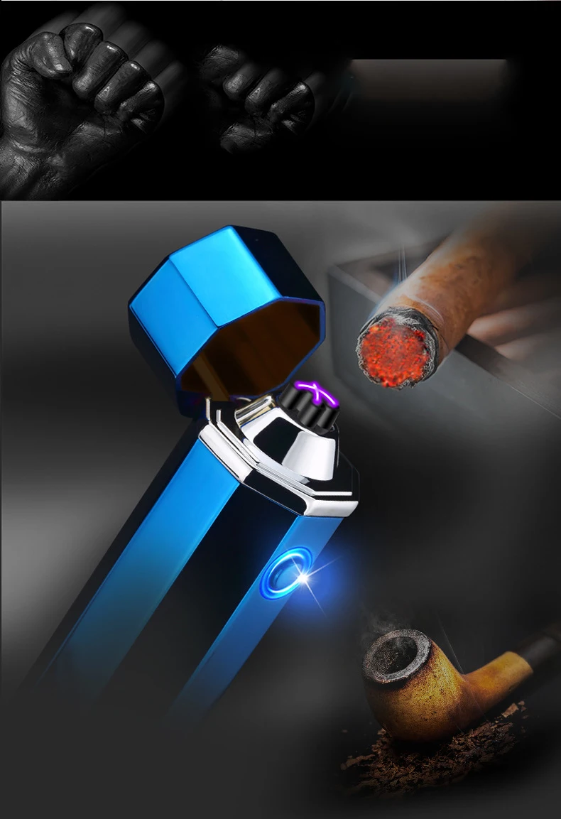 Вольфрамовая двойная дуговая USB Зажигалка плазменная Pippe Ciga аксессуары для