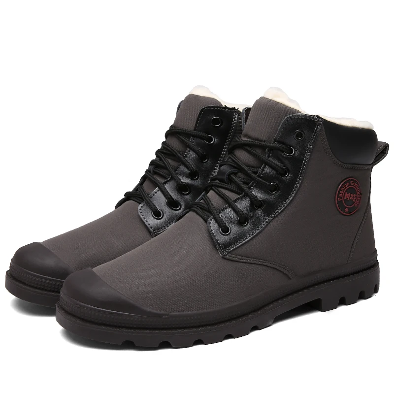 Snow boots men Plus Size 45 Men Ankle Boots Short Plush Warm Winter boots man Waterproof boots