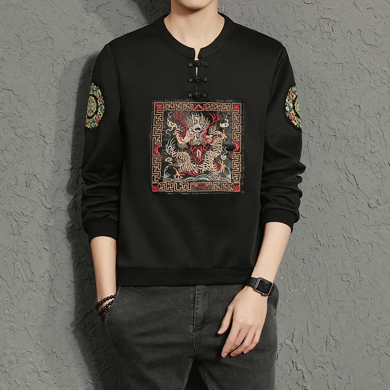 2019 весенняя одежда Новый китайский стиль большой размеры Ретро для мужчин дракон