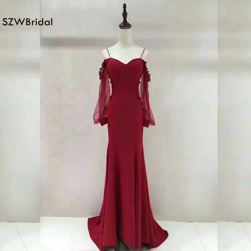 

Robe de soiree бархат Русалка Вечерние платья 2021 с длинным рукавом вечернее платье Большие размеры abiye платье Де Феста Лонго