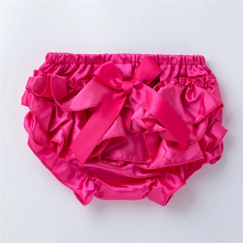 Hot Pink Трусики-шаровары с рюшами и бантиком; нижнее белье для подгузников; трусики-подгузники для малышей; Детские короткие штаны белого цвета для мальчиков; broekjes jongen - Цвет: Hot Pink