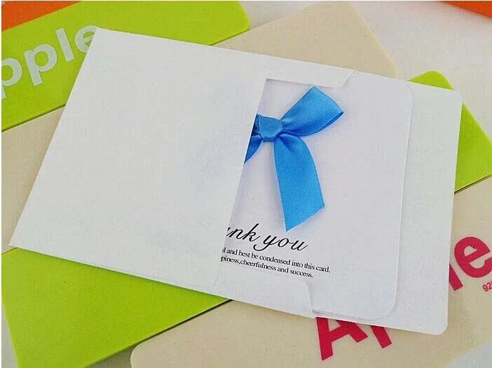 Бесплатная доставка! 50 шт.! Красивый атласный бант благословение Спасибо