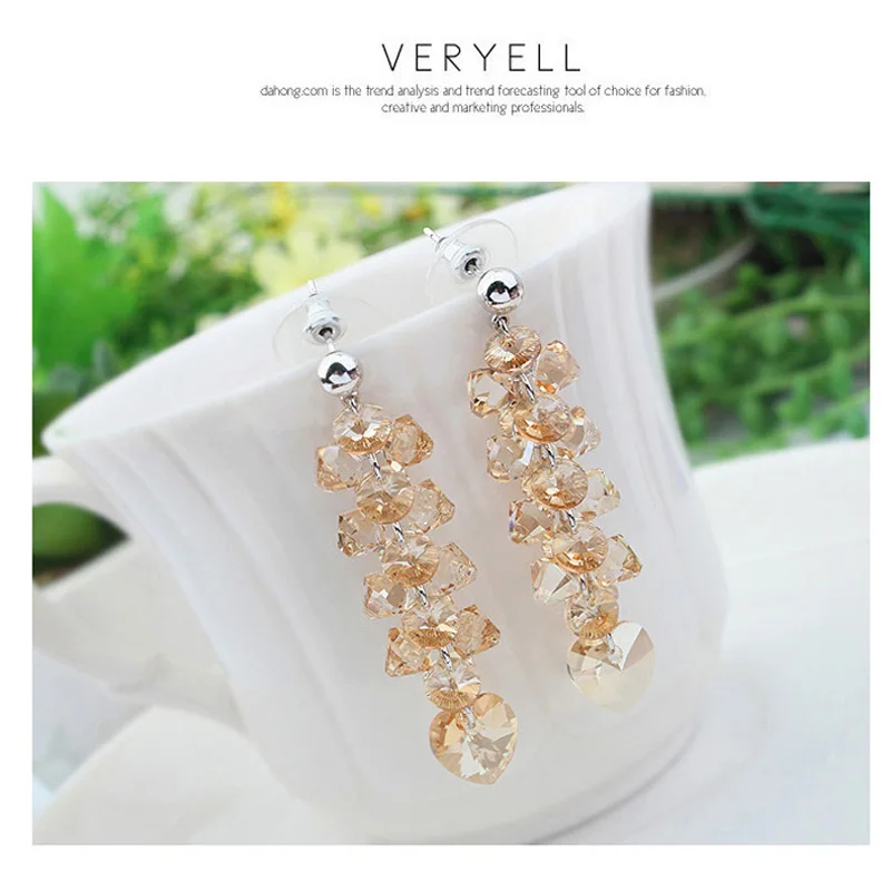 Новинка модные серьги подвески с кристаллами Сваровски дня рождения|earrings for|swarovski