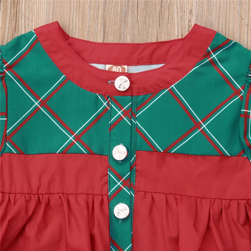 Новинка Модное детское платье для маленьких девочек на Рождество Платье в клетку