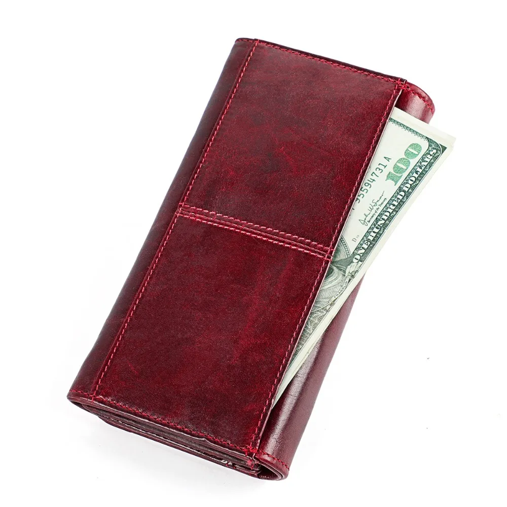 Длинные кошельки WESTCREEK из натуральной кожи для женщин брендовые вместительные