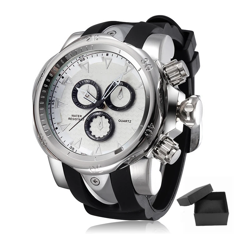 silve white with box Роскошные золотые мужские кварцевые часы для мужчин, водонепроницаемые наручные часы в стиле милитари, Лидирующий бренд, мужские наручные часы Relogio Dourado Masculino - Цвет: silve white with box