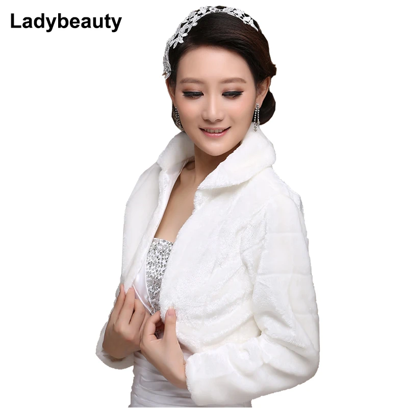 Накидка женская из искусственного меха с длинным рукавом|bolero girl|shawl weddingfaux fur shrug |