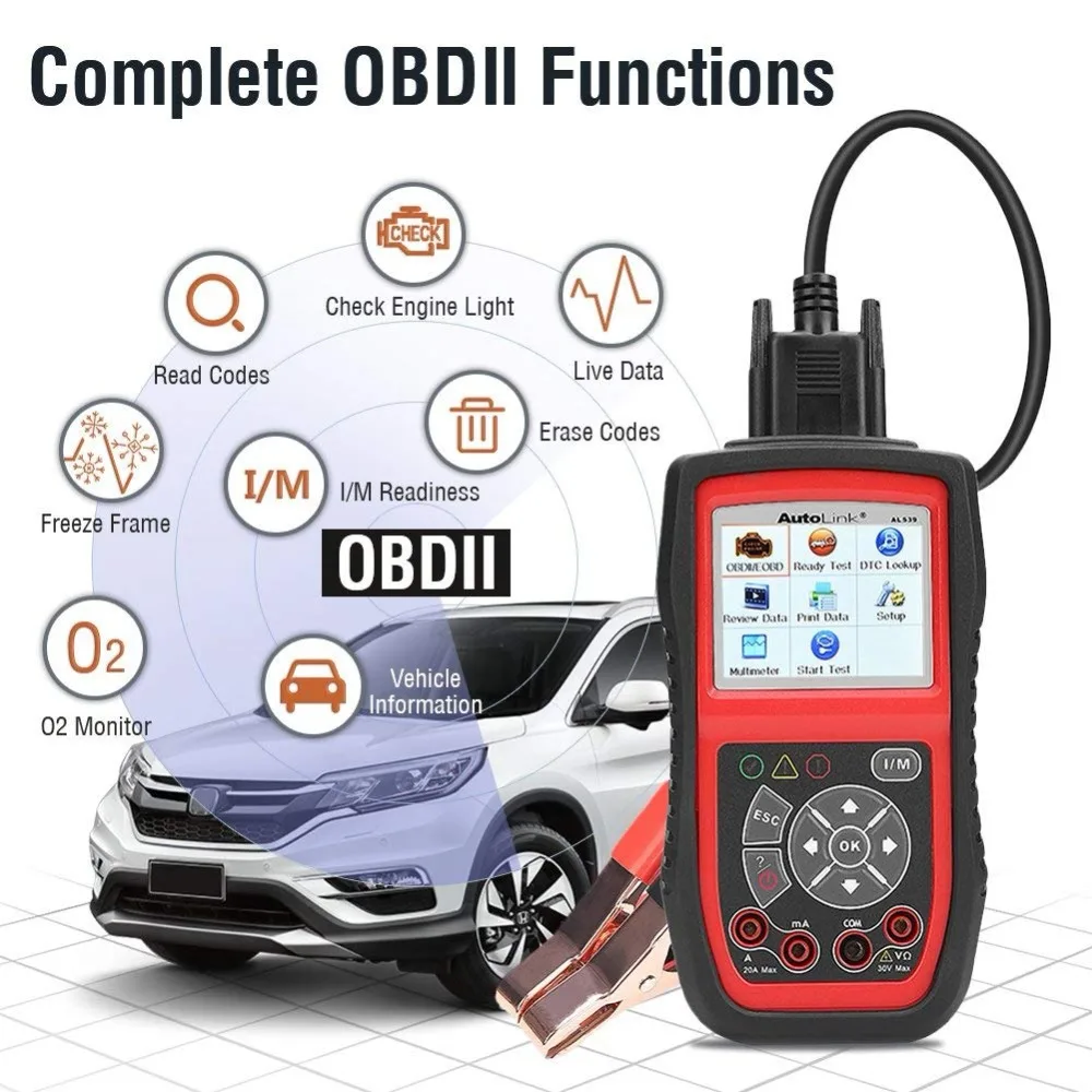 Autel AutoLink AL539B OBDII OBD2 OBD 2 читальный инструмент кодов неисправности и электрические