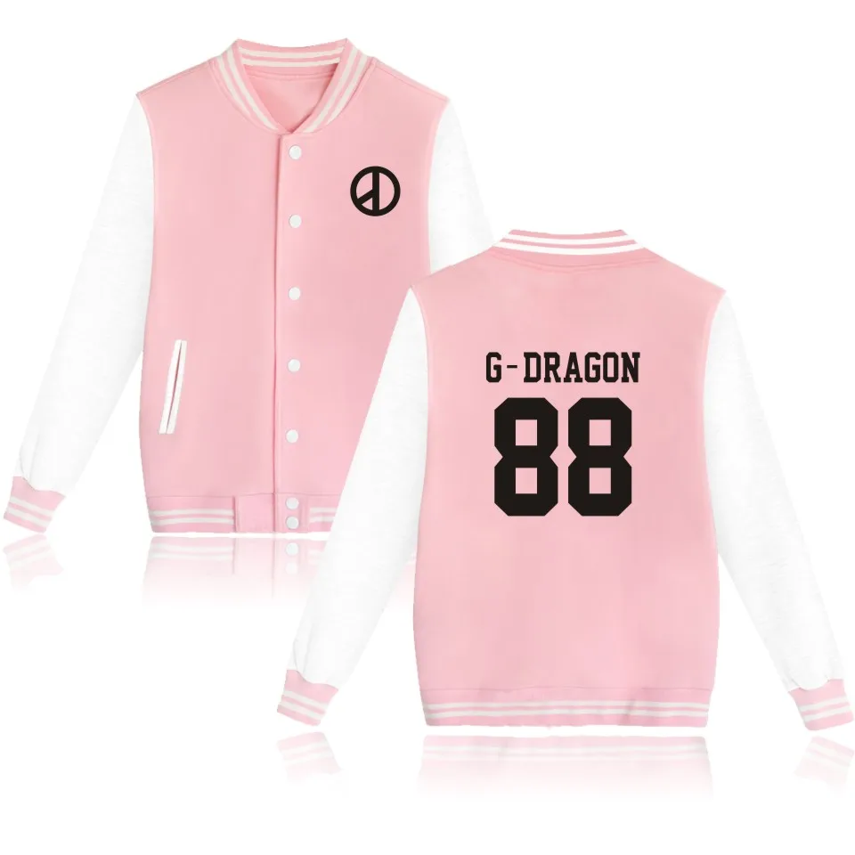 Женская бейсбольная Толстовка Bigbang Kpop T.O.P GD G dragon теплые зимние толстовки с