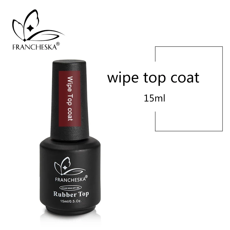 15ml Rubber Wipe Top Матовое верхнее покрытие светодиодный гелевое покрытие для ногтей Nail Art Vernis перманентность UV пластина верхнее покрытие Oje Лаки матовый топ гель лак 8 мл/15 мл - Цвет: 15ml Rubber Wipe Top