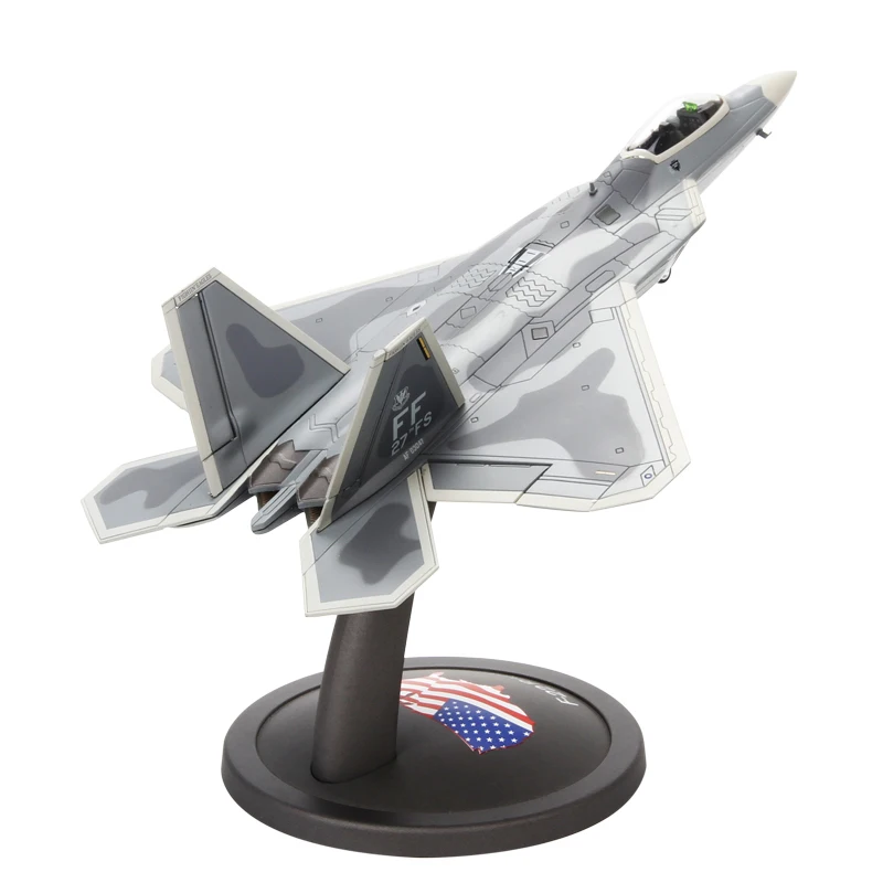 Детские игрушки, масштаб 1/72, военный самолет из сплава, F-22, Раптор, истребитель, модель самолета, литая под давлением, игрушка из сплава, модель самолета ВВС